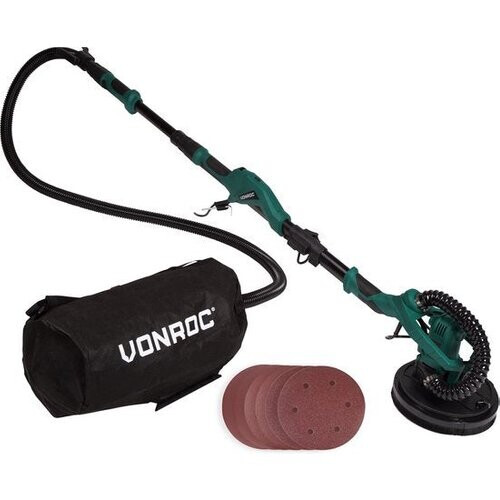 Tweedekans VONROC Telescopische Plafondschuurmachine – 1050W – Ø225MM – Ideaal voor plafond & muur Tweedehands