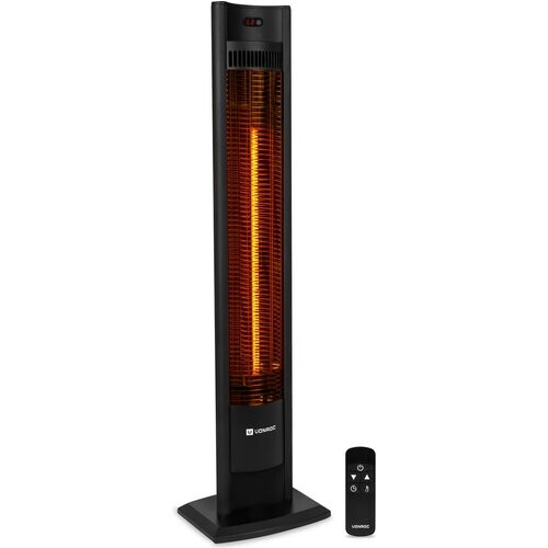 Tweedekans VONROC Terrasverwarmer – 2 Warmtestanden – 2000 W – 117 x 27 x 17 cm – Zwart Tweedehands