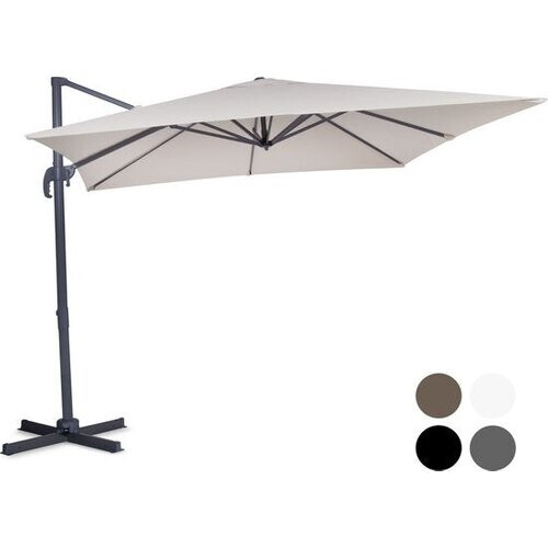 Tweedekans VONROC Zweefparasol Pisogne – Kantelbaar & 360° Draaibaar – 300 x 300 x 260 cm – Beige Tweedehands