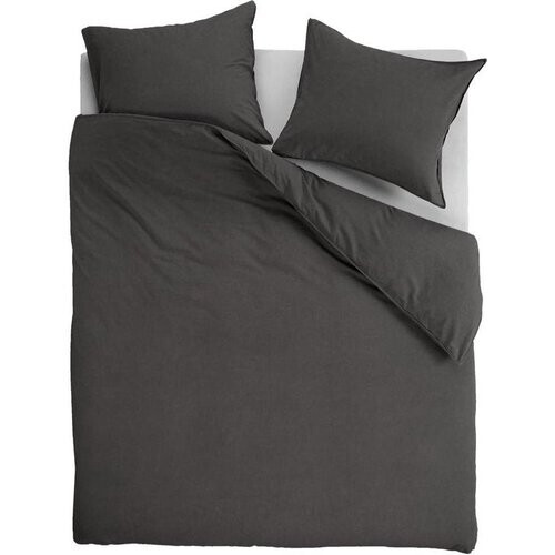 Tweedekans vtwonen Natural Stone dekbedovertrek - Lits-Jumeaux XL - 260x200/220 - Antraciet