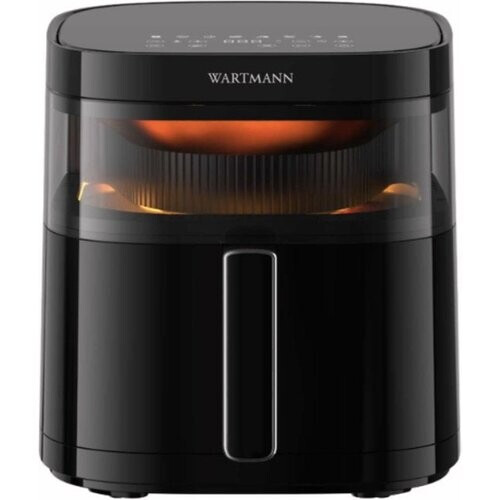 Tweedekans Wartmann Airfryer - PFAS-vrije Heteluchtfriteuse Met Kijkvenster - Nieuw Model - 5.7 Liter - 10 Programma's - 1700 Watt - Zwart Tweedehands