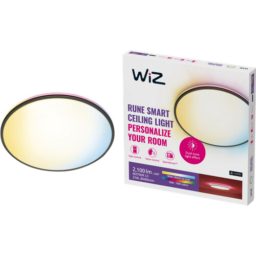 Tweedekans WiZ Plafondlamp Rune - Gekleurd en wit licht - zwart Tweedehands