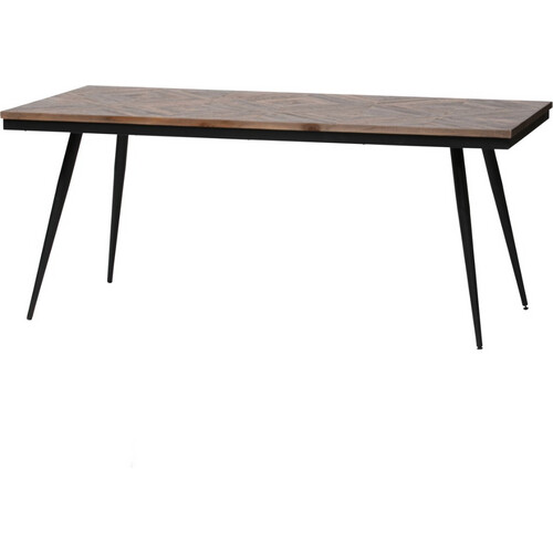 Tweedekans WOOOD Rhombic Eettafel - Hout/Metaal - Naturel - 76x180x90 cm Tweedehands