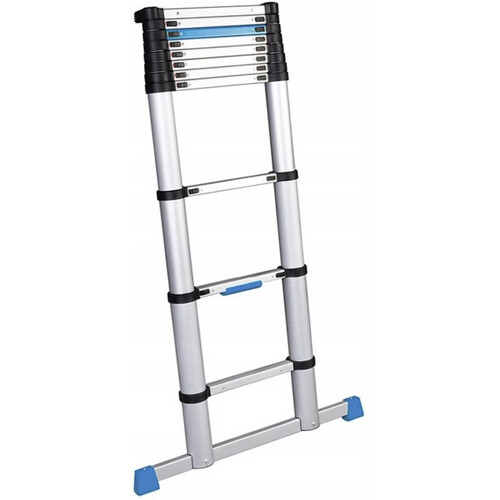 Tweedekans Workzone Telescopische Ladder – Soft-Close – max. 150 kg – 327 cm hoog – Zilver Tweedehands