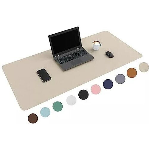 Tweedekans Bureau Muismat 120x60 – Kunstleer Desk Pad – Bureau Organizer & Onderlegger – Beige Tweedehands