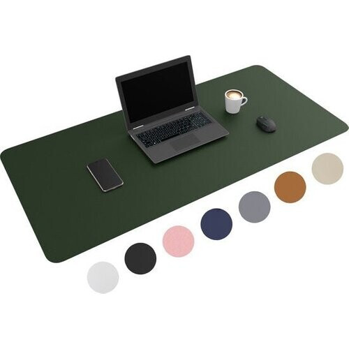 Tweedekans WURK Professionele Bureau Onderlegger Kunstleer Bureau Organizer Bureau Accessoires Inclusief Kabel Clip Muismat XXL - 120x60 Groen Tweedehands