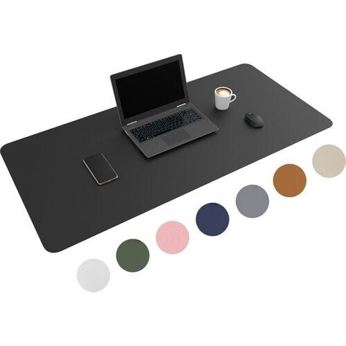 Tweedekans WURK Professionele Bureau Onderlegger Kunstleer – Bureau Organizer – Bureau Accessoires – Muismat XXL– Inclusief Kabel Clip – 120x60 – Zwart Tweedehands