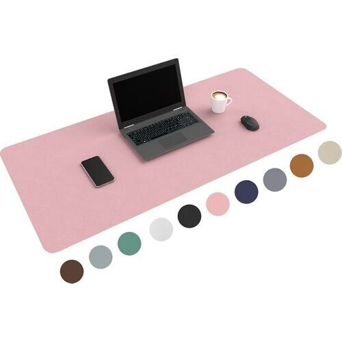Tweedekans WURK Professionele Bureau Onderlegger Kunstleer - Bureau Organizer - Inclusief Kabel Clip - Roze - 120x60 Tweedehands