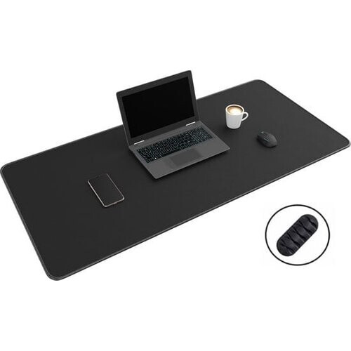 Tweedekans WURK Professionele Bureau Onderlegger Rubber – Bureau Organizer – Bureau Accessoires – Muismat XXL– Inclusief Kabel Clip – 120x60 – Zwart Tweedehands