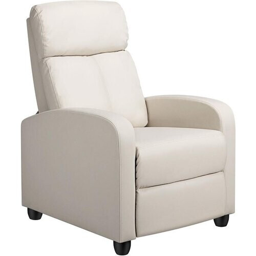 Tweedekans Yaheetech Relaxfauteuil - Zwart - PU Leer - Verstelbaar - 120 kg - Met Voetsteun Tweedehands