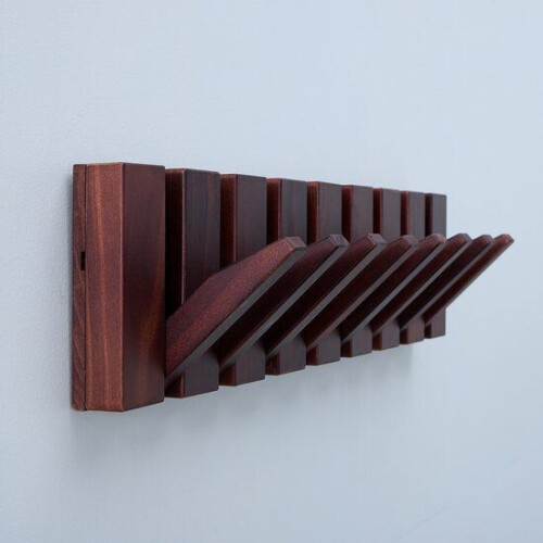 Urban State Piano - Wandkapstok - 8 haken - Donker hout walnoot finish