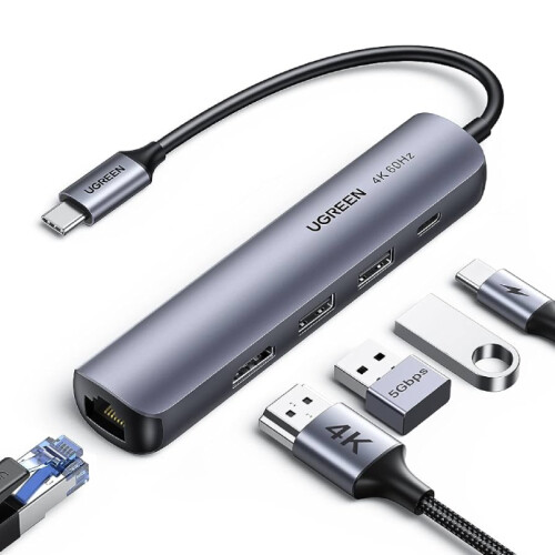 Multiport Hub USB-C (5-in-1) - USB-C / (2x) USB-A / HDMI / Ethernet