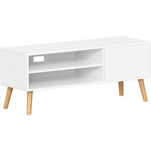 VASAGLE TV-meubel - TV-meubel - 1 deur 40 x 120 x 49 cm - geschikt voor TV's tot 55 inch - wit industrieel design