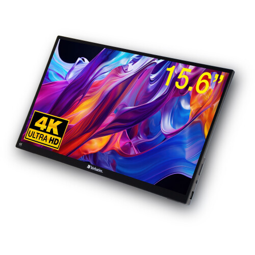 Verbatim Draagbaar Scherm - 15,6" Ultra HD 4K - Aanraakscherm - Zwart