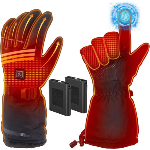 Verwarmde handschoenen voor heren en dames, maat S - 7.4V met 5000mAh oplaadbare batterijen en 4 tem