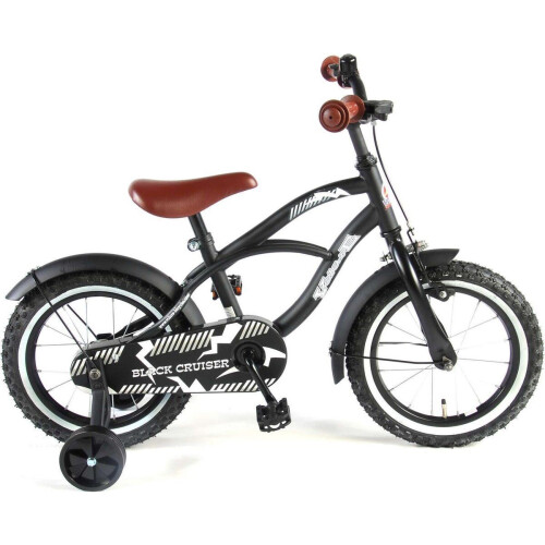 Volare Black Cruiser - Kinderfiets - 14 inch - Zwart - 95% afgemonteerd