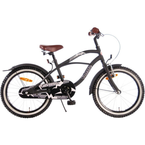 Volare Black Cruiser - Kinderfiets - 18 inch - Mat zwart - Jongens