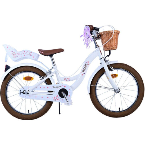 Volare Blossom Kinderfiets - Meisjes - 18 inch - Wit - Twee handremmen