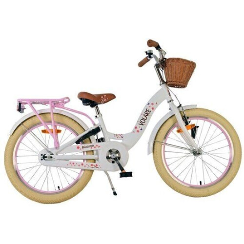 Volare Blossom - Kinderfiets - 20 inch - Veiligheid verlichting mandje - Wit