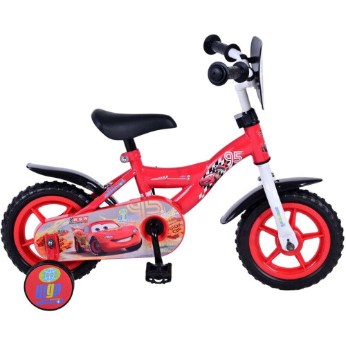 Volare Disney Cars Kinderfiets - Jongens - 10 inch - Rood - Inclusief zijwieltjes Tweedehands