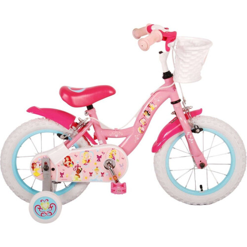 Volare Disney Princess - Kinderfiets - 14 inch - 2 handremmen - Roze Tweedehands