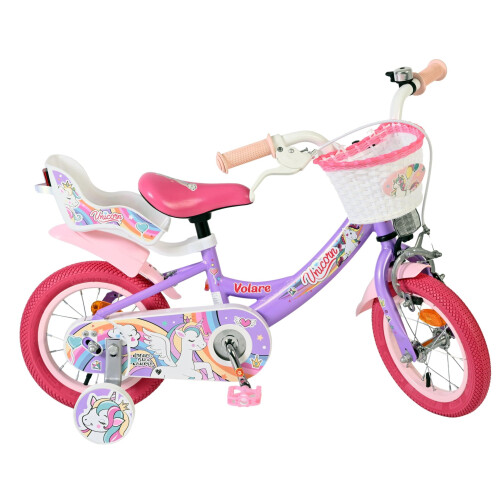 Volare Unicorn Kinderfiets - Meisjes - 12 inch - Paars Tweedehands