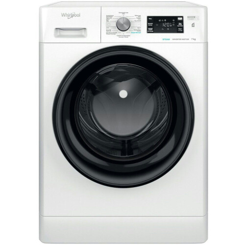 WHIRLPOOL FFBBE7469BV - Wasmachine voorlader - 7 Kg - FreshCare+ Stoom - Zwart