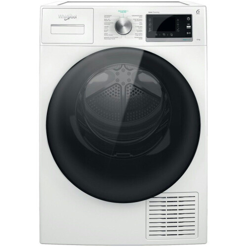 WHIRLPOOL W6D84WBBE - Warmtepompdroger - 8 Kg - SupremeSilent - RVS trommel - zwarte deur