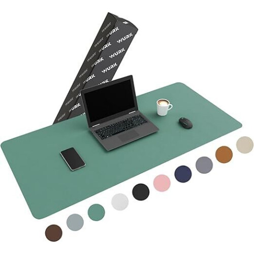 Wurk bureau onderlegger - 80 x 40 cm - turquoise