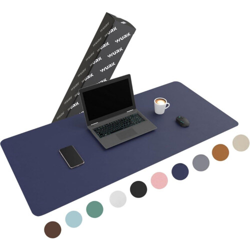 WURK Professionele Bureau Onderlegger [120 cm x 60 cm] - Muismat XXL - Mouse Pad - Multifunctionele Grote Bureauonderlegger– Desk Mat [Donker Blauw] Tweedehands