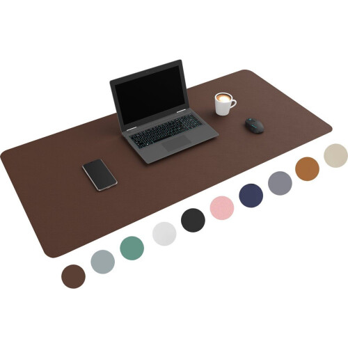 WURK Professionele Bureau Onderlegger - Bureau Organizer - XXL Muismat met Kabel Clip - Donker Bruin - 120x60 Tweedehands