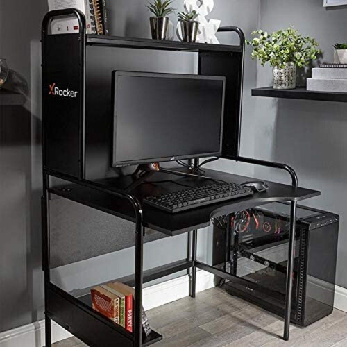 X-Rocker Icarus - Gaming Bureau - Ergonomisch ontwerp met kabelgeleiding - Zwart Tweedehands