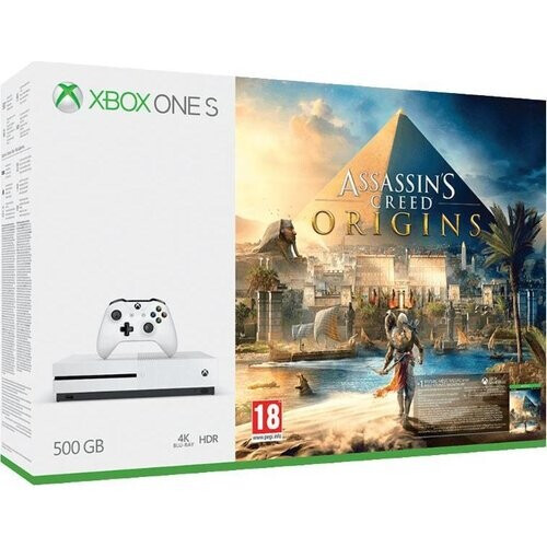 Xbox One S 500GB - Wit + Assassin's Creed Origins Tweedehands