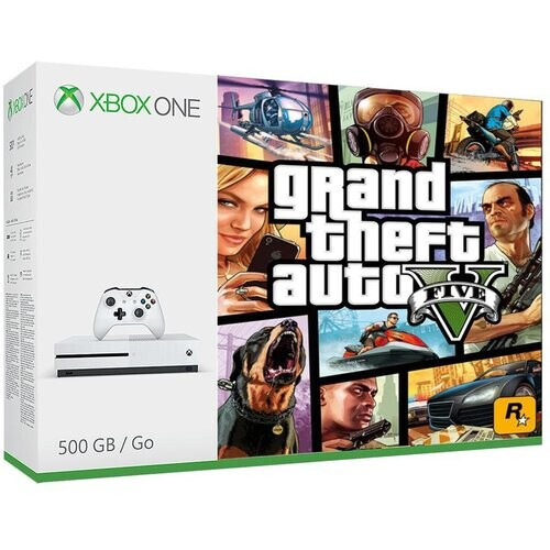 Xbox One S 500GB - Wit + Grand Theft Auto 5 Tweedehands