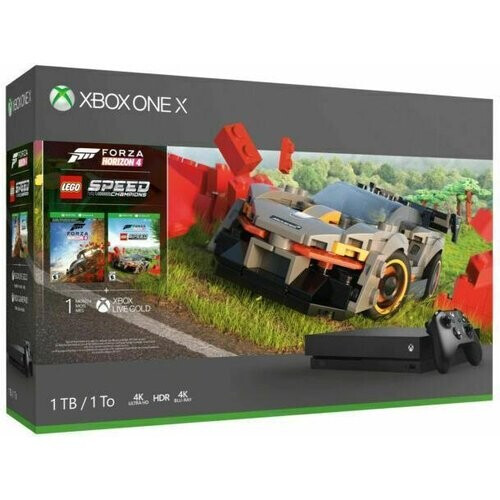 Xbox One X 1000GB - Zwart + Forza Horizon 4 + LEGO Speed Champions Tweedehands