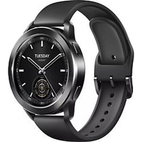 Xiaomi Watch S3 47 mm zwart met silicone bandje zwart [wifi] Tweedehands