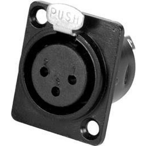 XLR-CHASSIS CONNECTOR - XLR 3-POLIG VROUWELIJK - ZWART (PCN003)