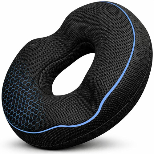 Zitkussen Orthopedisch - Donut kussen - Ergonomisch - Traagschuim - Donkergrijs