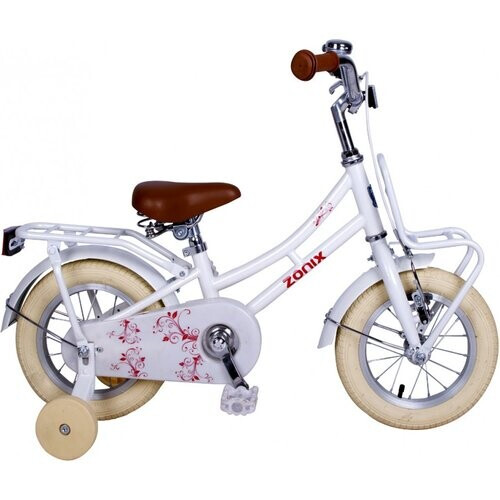 Zonix Meisjesfiets 12 Inch – Omafiets-stijl Wit Voordrager Stevig Frame. Gratis Rijklaar Bezorgd. | Nieuw (outlet) Tweedehands