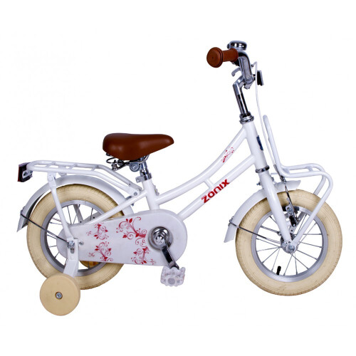 Zonix Meisjesfiets 12 Inch – Omafiets-stijl Wit Voordrager Stevig Frame. Gratis Rijklaar Bezorgd. | Nieuw (outlet)