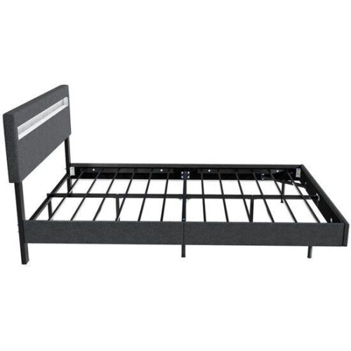 Zwevend bed Lissabon - 140x200cm - LED-verlichting - Donkergrijs