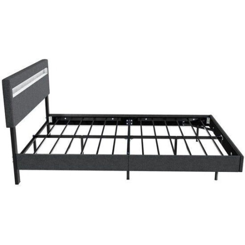 Zwevend bed Lissabon - 140x200cm - LED-verlichting - Donkergrijs Tweedehands